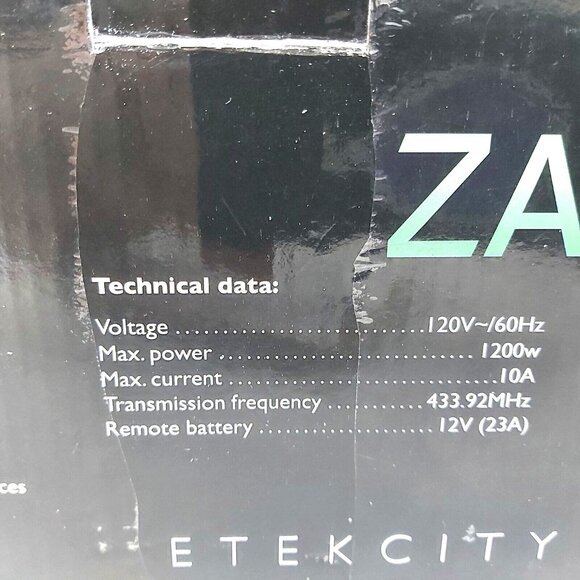 Etekcity ZAP Remote Outlet Switches-Set of 5 With 1 Remote-Model 10-BH9938U - Picture 9 of 12